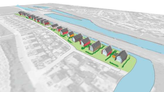 Ruimtelijk concept 06 In het plangebied wordt gestreefd naar woningen met een sterke onderlinge samenhang en een eigen identiteit die voortkomt uit de bijzondere ligging tussen de Blankvoorn en de