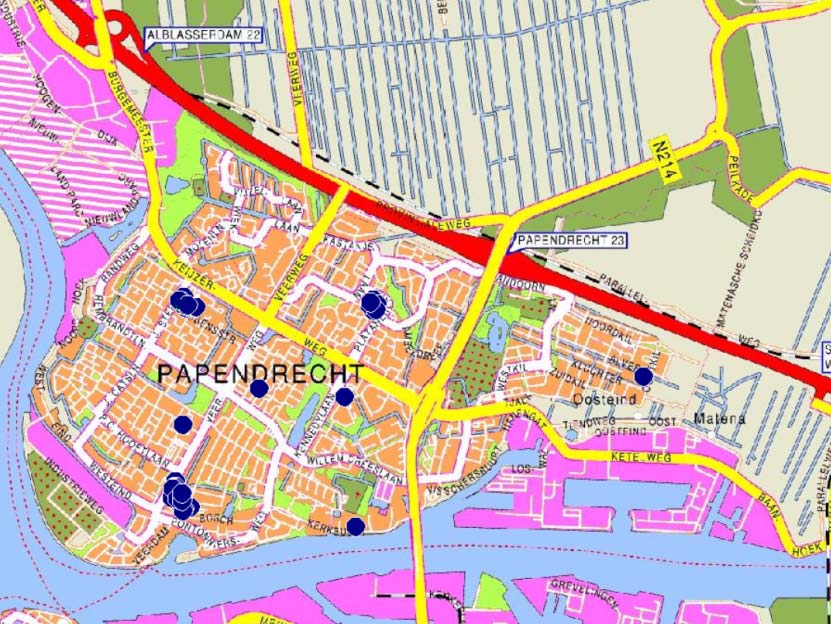 Vergelijken we het dagelijks aanbod in Papendrecht met dat van plaatsen met een vergelijkbaar inwonertal, blijkt dit in Papendrecht zowel in aantal verkooppunten als in aantal winkelmeters achter te