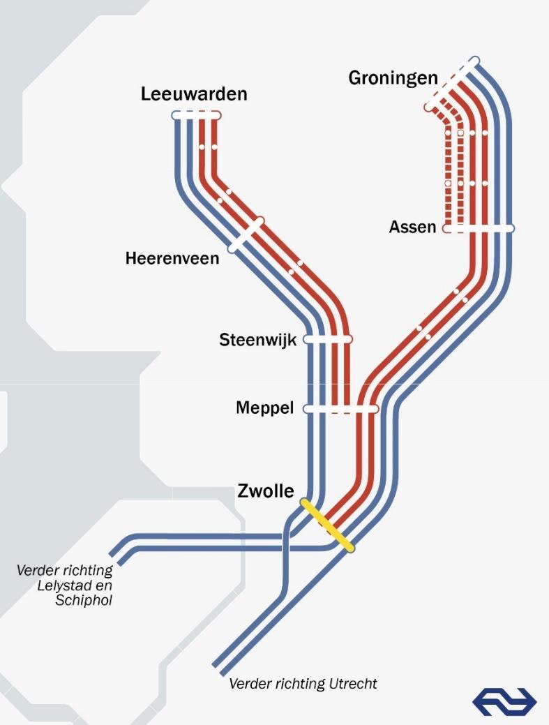5. Meppel - Leeuwarden In de adviesaanvraag 2017 is reeds melding gemaakt van de voorgenomen uitbreiding van de treindienst Meppel Leeuwarden.