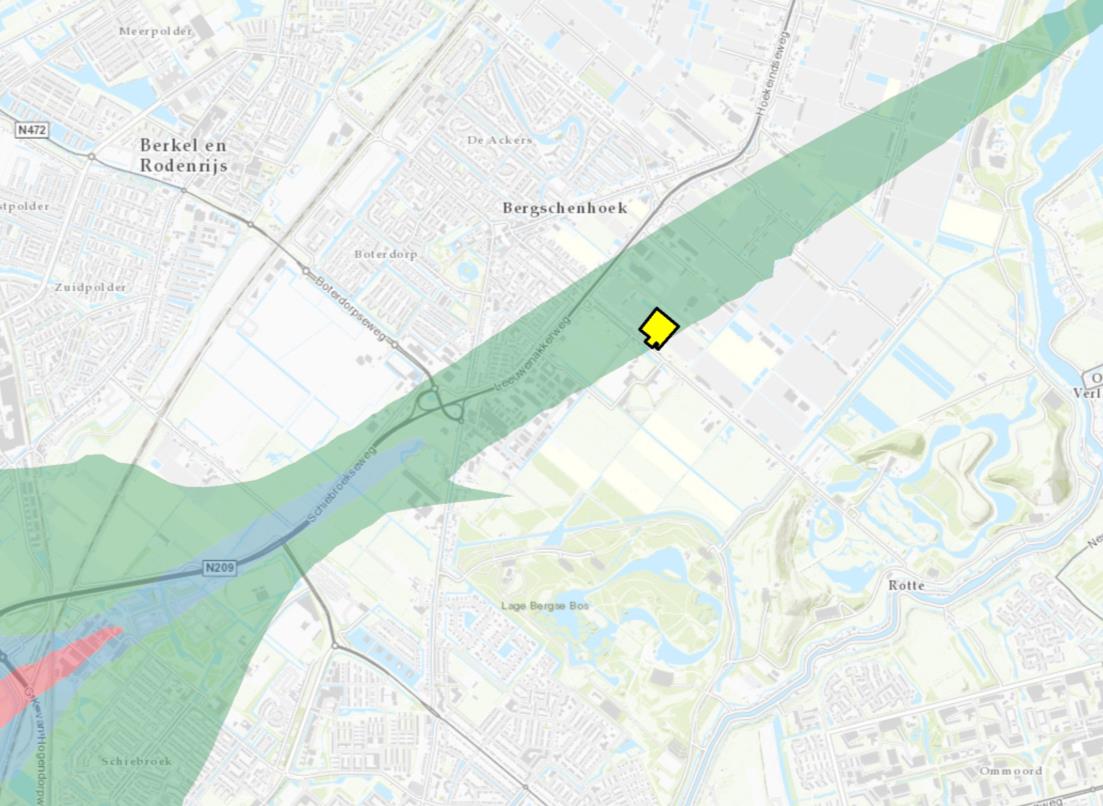 Externe veiligheid RtHA, bestemmingsplan Woningbouw Hoeksekade Noord, deellocatie A 7 4. Resultaten 4.1. Plaatsgebonden risico Figuur 2 toont de plaatsgebonden risicocontouren van RtHA.