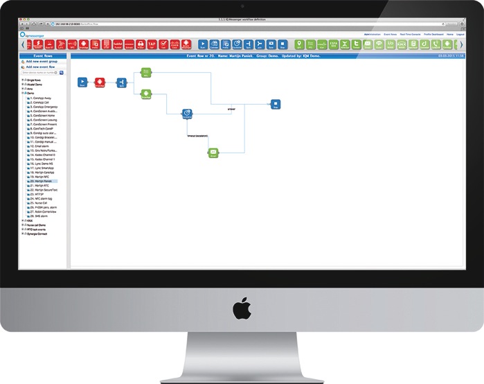 IQ EVENT FLOW MANAGER Complete manager tool voor set-up en onderhoud Unieke grafische drag & drop interface Uiterst