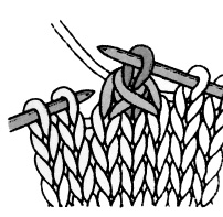 urjet simple Glisser 1 m. en piquant l aiguille droite comme pour la tricoter à l envers.