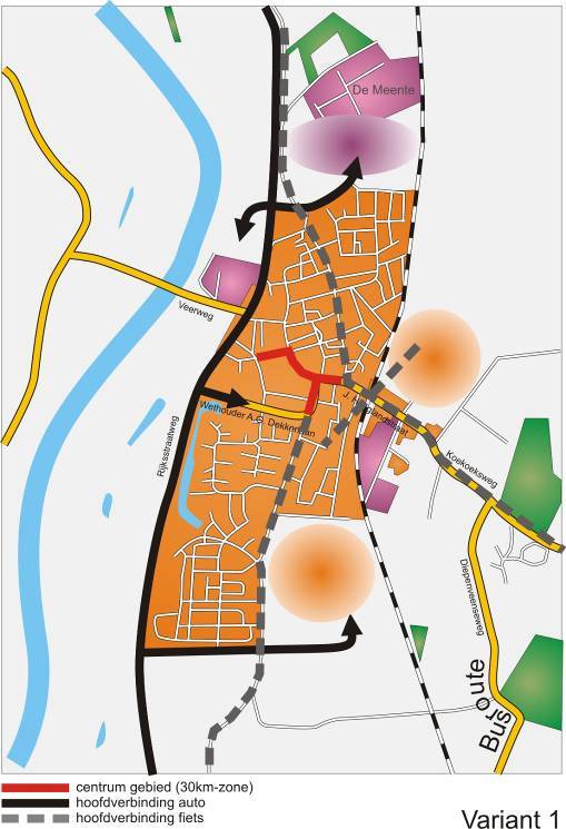 Hooglandstraat/Diepenveenseweg. Met 100 woningen bij Industrieweg en 200 woningen in Noordoost. Tevens knip in Jan Schamhartstraat, tussen Torenvalk en Olsterkampweg.