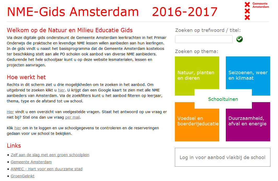 Handleiding digitale Natuur- en Milieu Educatie gids Amsterdam.