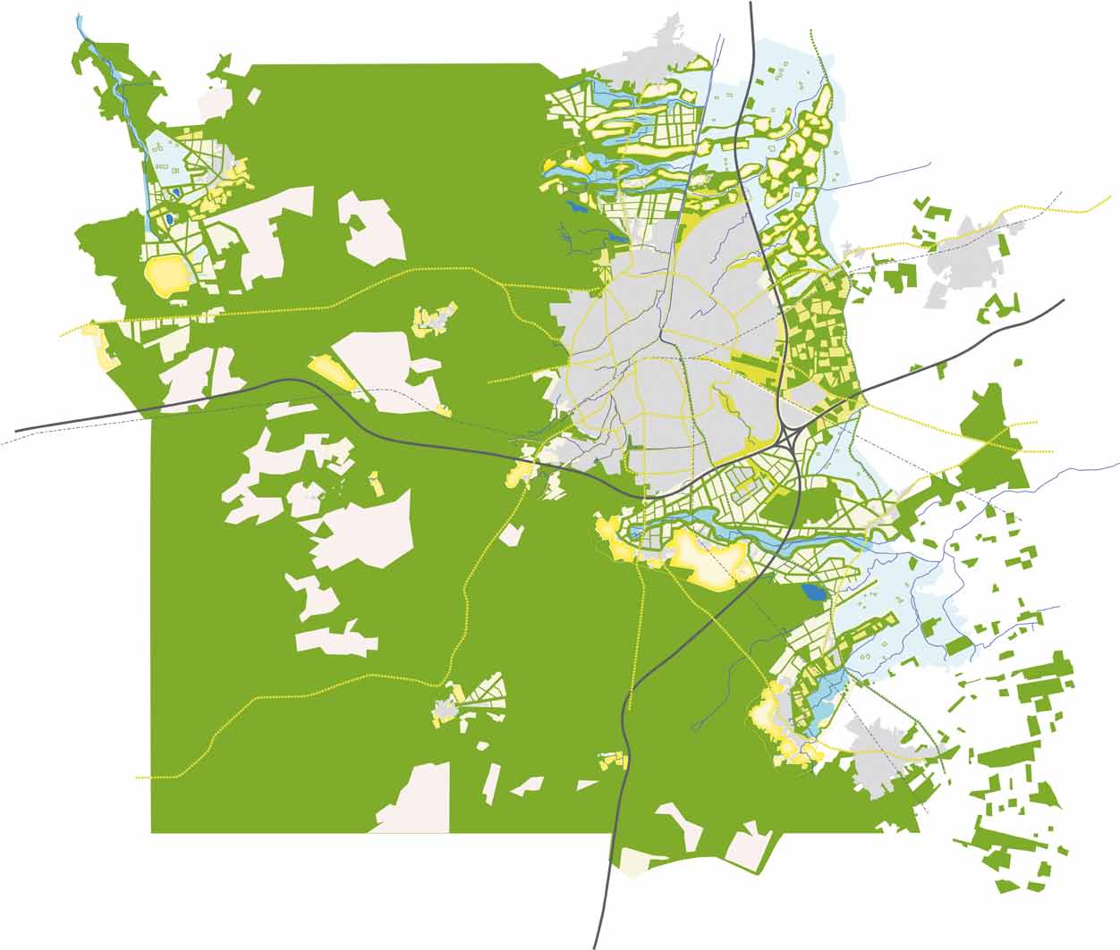 Een visie, een gemeenschappelijk doel, 8 landschappen, 8 recepten. Landschapsvisie De nieuwe kaart van Apeldoorn Veluwe onthekken; streven naar aaneengesloten gebied.