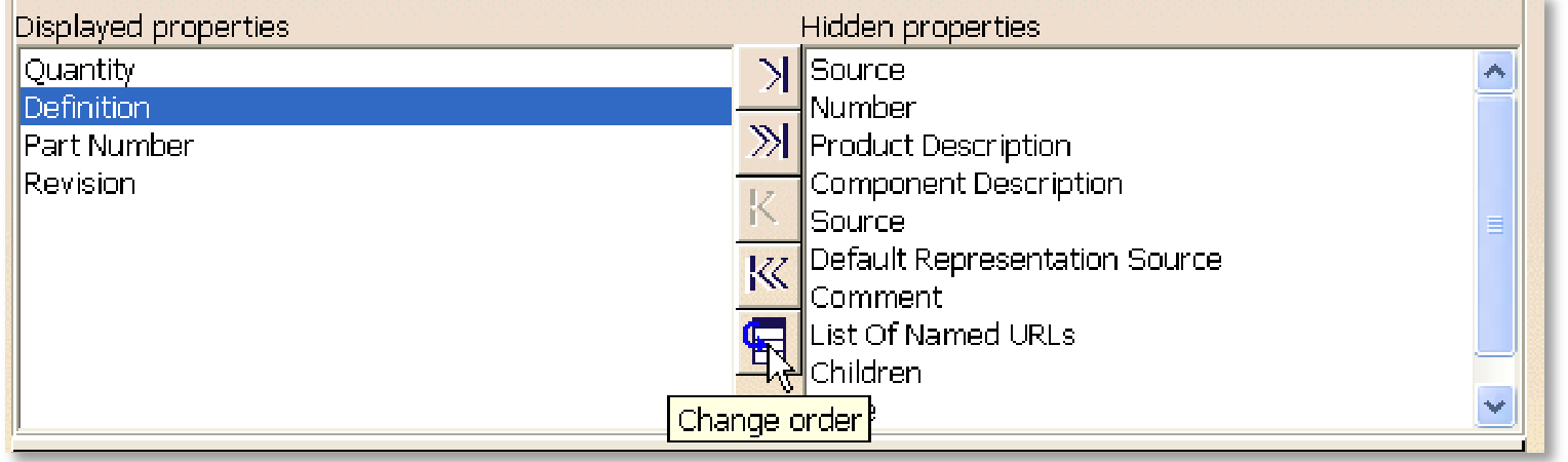 Change de order van Definition naar de tweede plek: Onderste scherm (Properties for the Recapitulation): Hide Quantity en