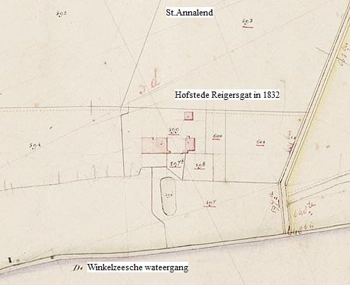 Op 7 mei 1815 testeren Cornelis Bogaart Johanneszn. en Maria Geluk Adriaansdr. voor notaris H.D. ter Braak te Tholen (NA inv.nrs. 2890-122/123). Fragment kadastrale kaart van St.Annaland in 1832.