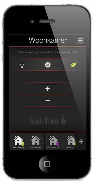 7 Bediening van App via imatch interface De Kalfire gashaard kan optioneel worden uitgevoerd met een imatch interface (art. nr. 91019999903340).