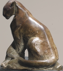 Panter, brons, 21 cm Leeuw,