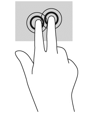 Tik met twee vingers in het TouchPad-gebied om een contextgevoelig