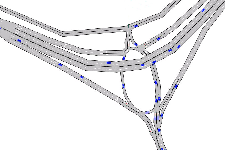 Stap 2: Analyse verkeersafwikkeling rotondes Er zijn simulaties uitgevoerd van zowel de ochtend- als avondspitsperiode.