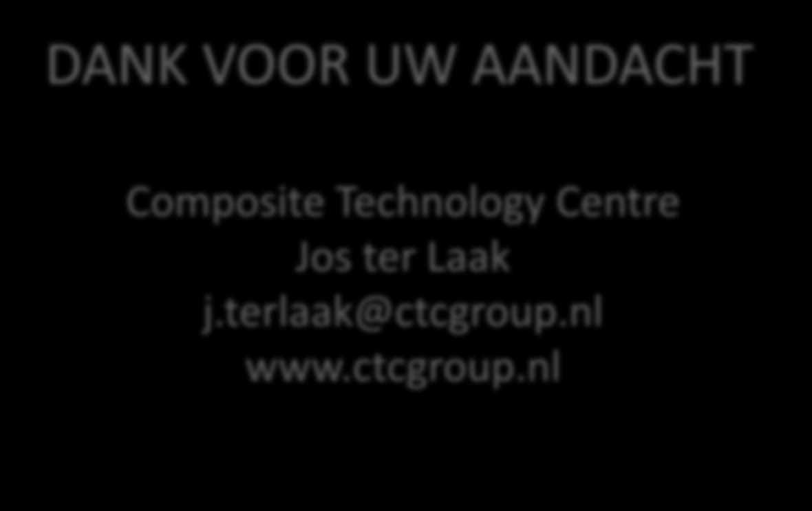 Composites in motion DANK VOOR UW AANDACHT Composite Technology Centre Jos