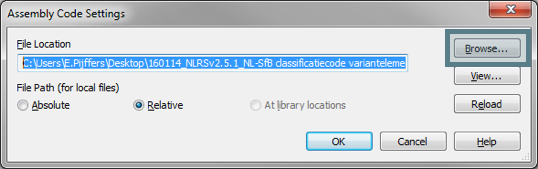 1 INLADEN NL-SFB CLASSIFICATIECODE In Revit kan de NL-SfB classificatiecode worden ingeladen waardoor gemakkelijk uit een lijst met beschikbare codes gekozen kan worden.