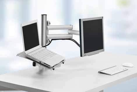 Oneindig combineren Desktop werkstation Flatscreen support 3-8 kg Hoogte van de kolom: 250 mm Grootte: 1600 x 250 mm 1 systeemklem, klem van 14-40 mm Range: LiftTEC-Arm I 400 mm Office toolbar
