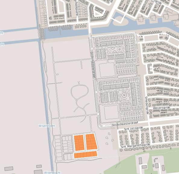 Algemene informatie In onderstaande schets van plangebied Het Palet staat in het oranje vlak aangegeven waar de uitbreiding met 31 kavels is gesitueerd.