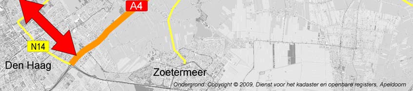 Figuur 4.1 Belangrijkste verkeersaders regio s Holland Rijnland en Haaglanden 4.