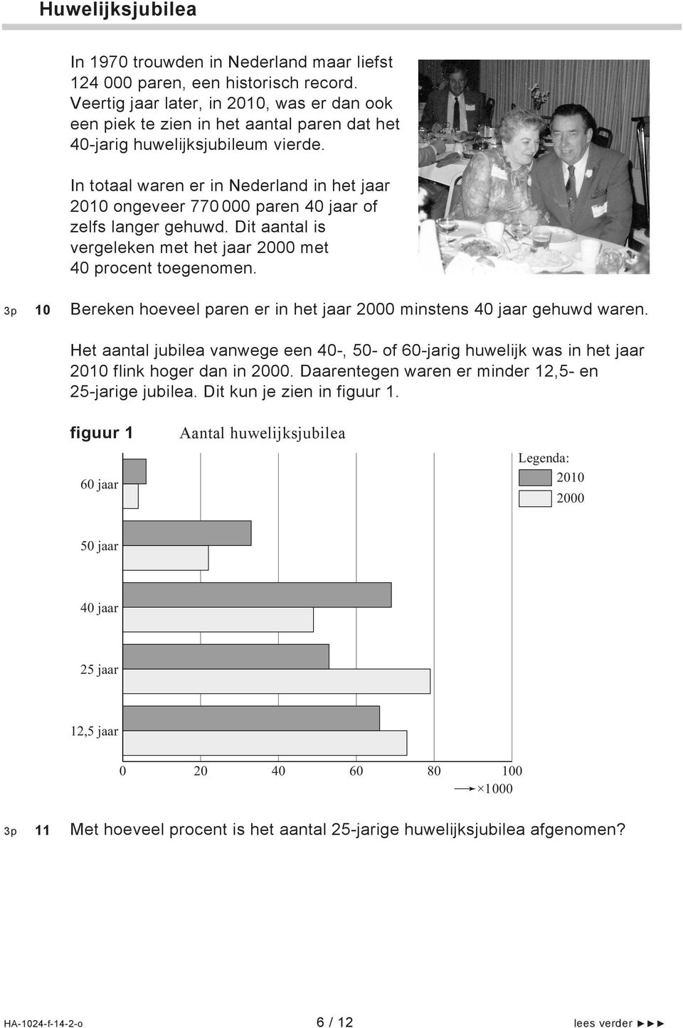 In totaal waren er in Nederland in het jaar 2010 ongeveer 770 000 paren 40 jaar of zelfs langer gehuwd. Dit aantal is vergeleken met het jaar 2000 met 40 procent toegenomen.