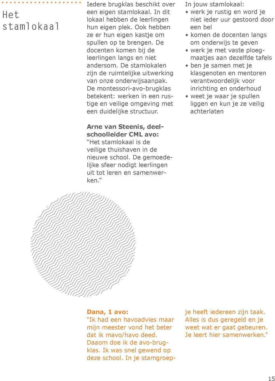 De montessori-avo-brugklas betekent: werken in een rustige en veilige omgeving met een duidelijke structuur.