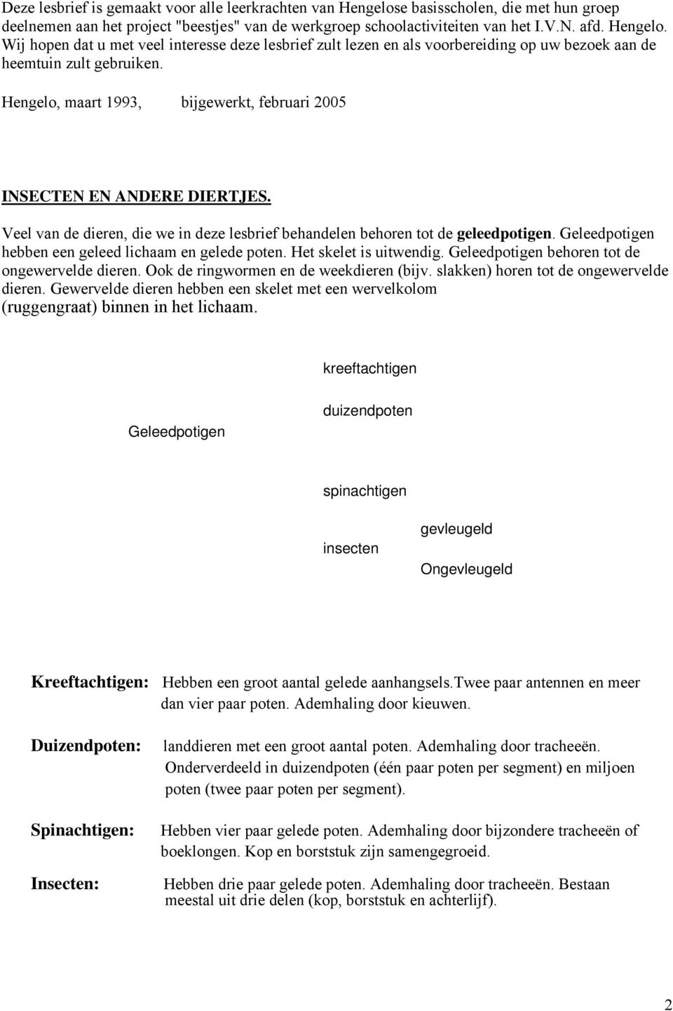 Geleedpotigen hebben een geleed lichaam en gelede poten. Het skelet is uitwendig. Geleedpotigen behoren tot de ongewervelde dieren. Ook de ringwormen en de weekdieren (bijv.