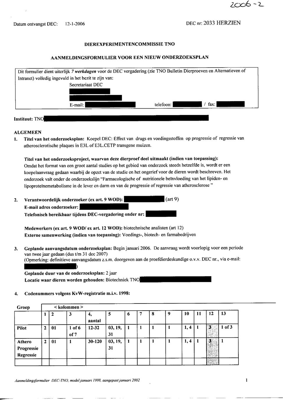 Titel van het onderzoeksplan: Koepel DEC: Effect van drugs en voedingsstoffen op progressie of regressie van atherosclerotische plaques in E3L of E3L.CETP transgene muizen.