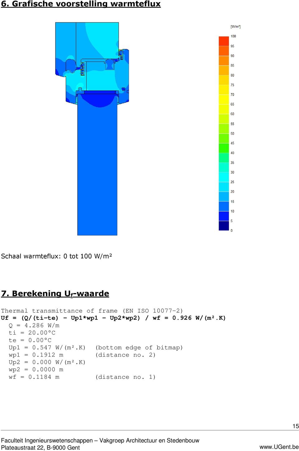 - Up2*wp2) / wf = 0.926 W/(m².K) Q = 4.286 W/m ti = 20.00 C te = 0.00 C Up1 = 0.547 W/(m².