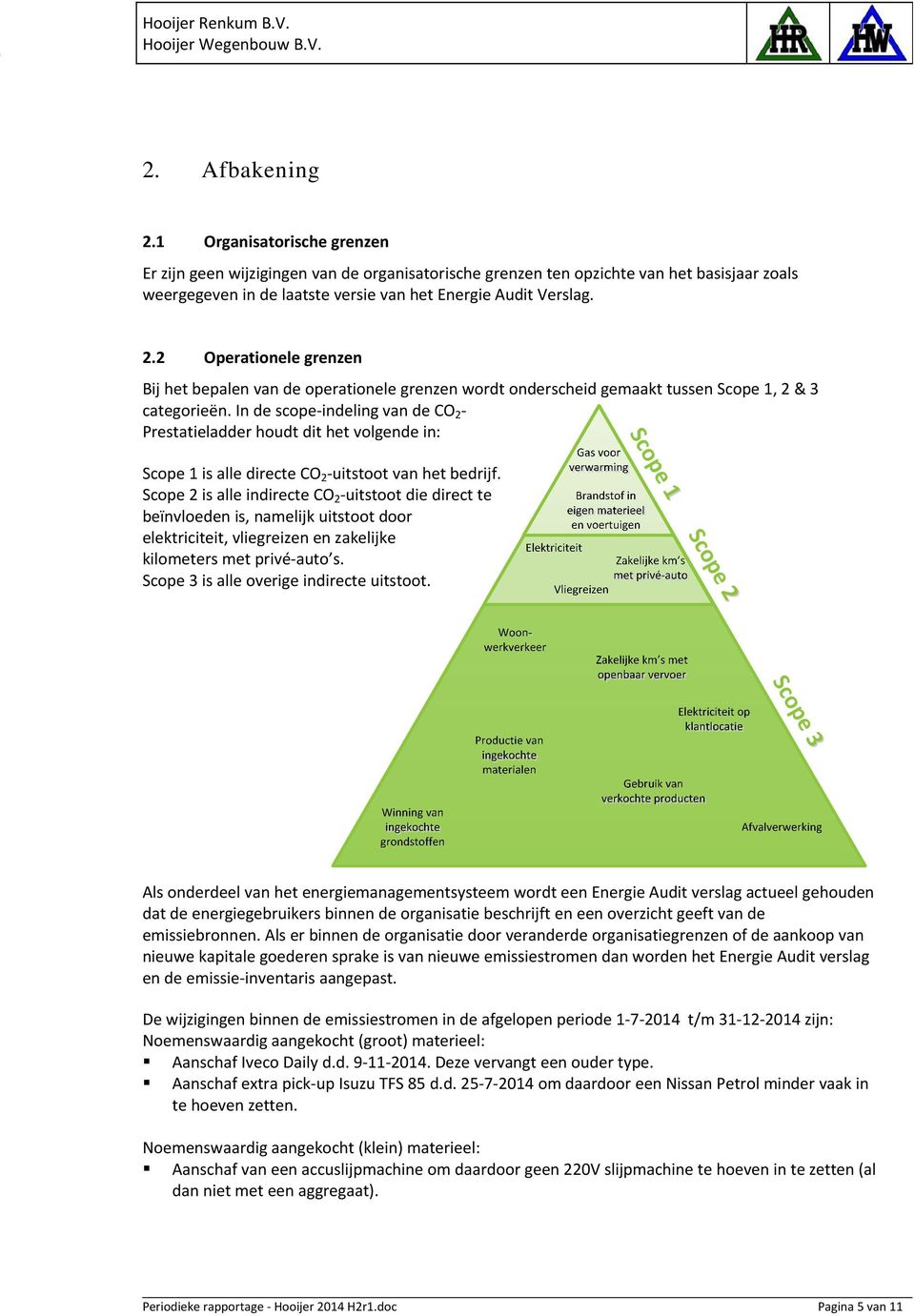 In de scope indeling van de CO 2 Prestatieladder houdt dit het volgende in: Scope 1 Scope 2 Scope 3 Scope 1 is alle directe CO 2 uitstoot van het bedrijf.