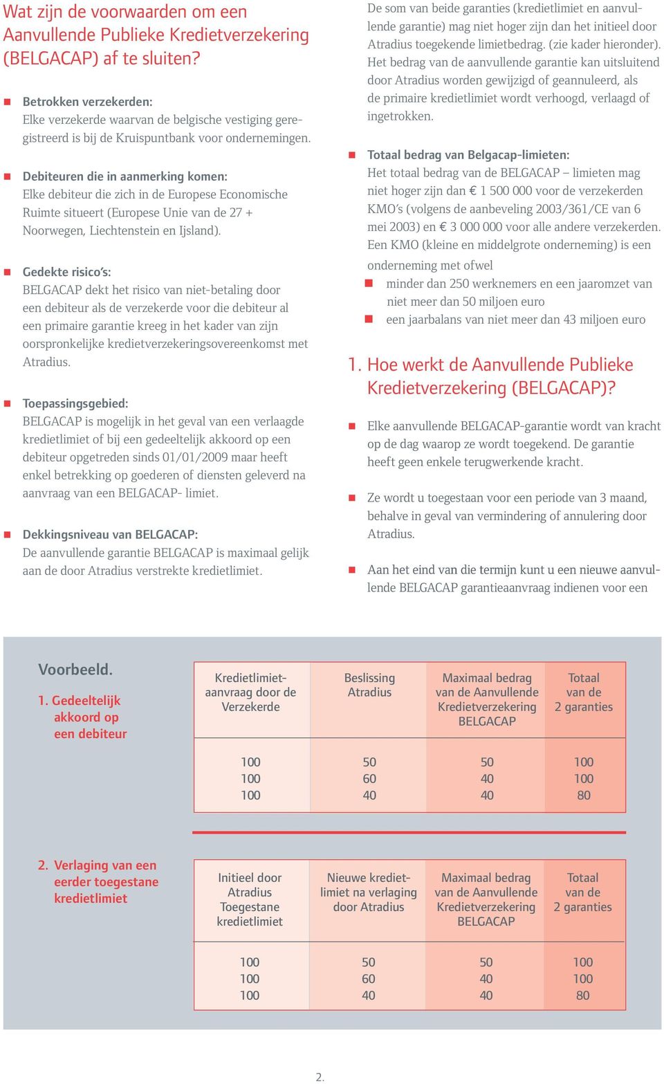 Debiteuren die in aanmerking komen: Elke debiteur die zich in de Europese Economische Ruimte situeert (Europese Unie van de 27 + Noorwegen, Liechtenstein en Ijsland).