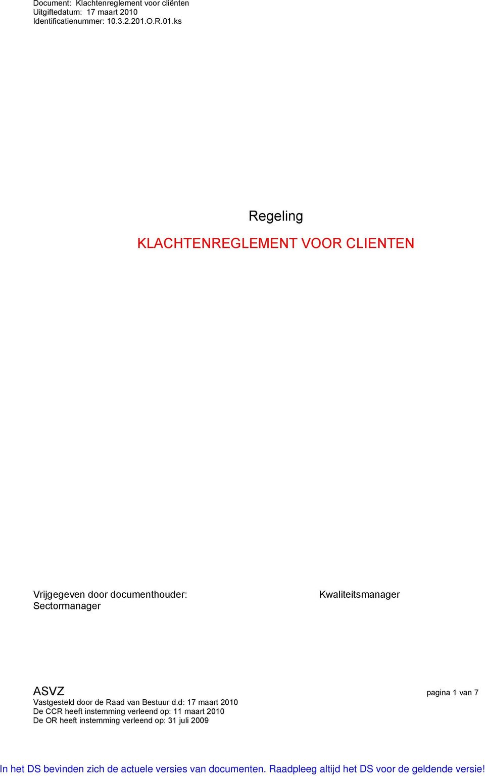documenthouder: Sectormanager