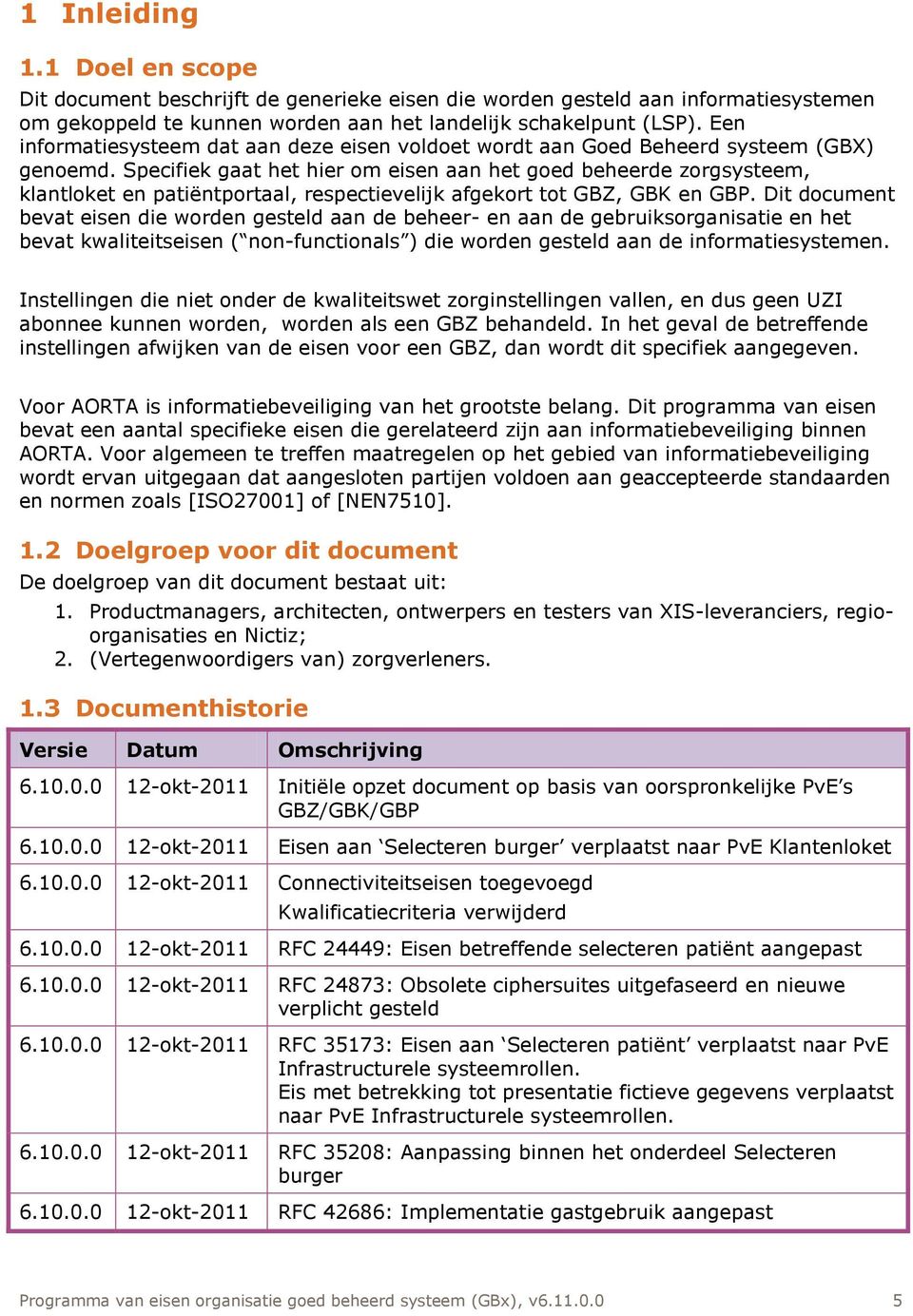 Specifiek gaat het hier om eisen aan het goed beheerde zorgsysteem, klantloket en patiëntportaal, respectievelijk afgekort tot GBZ, GBK en GBP.