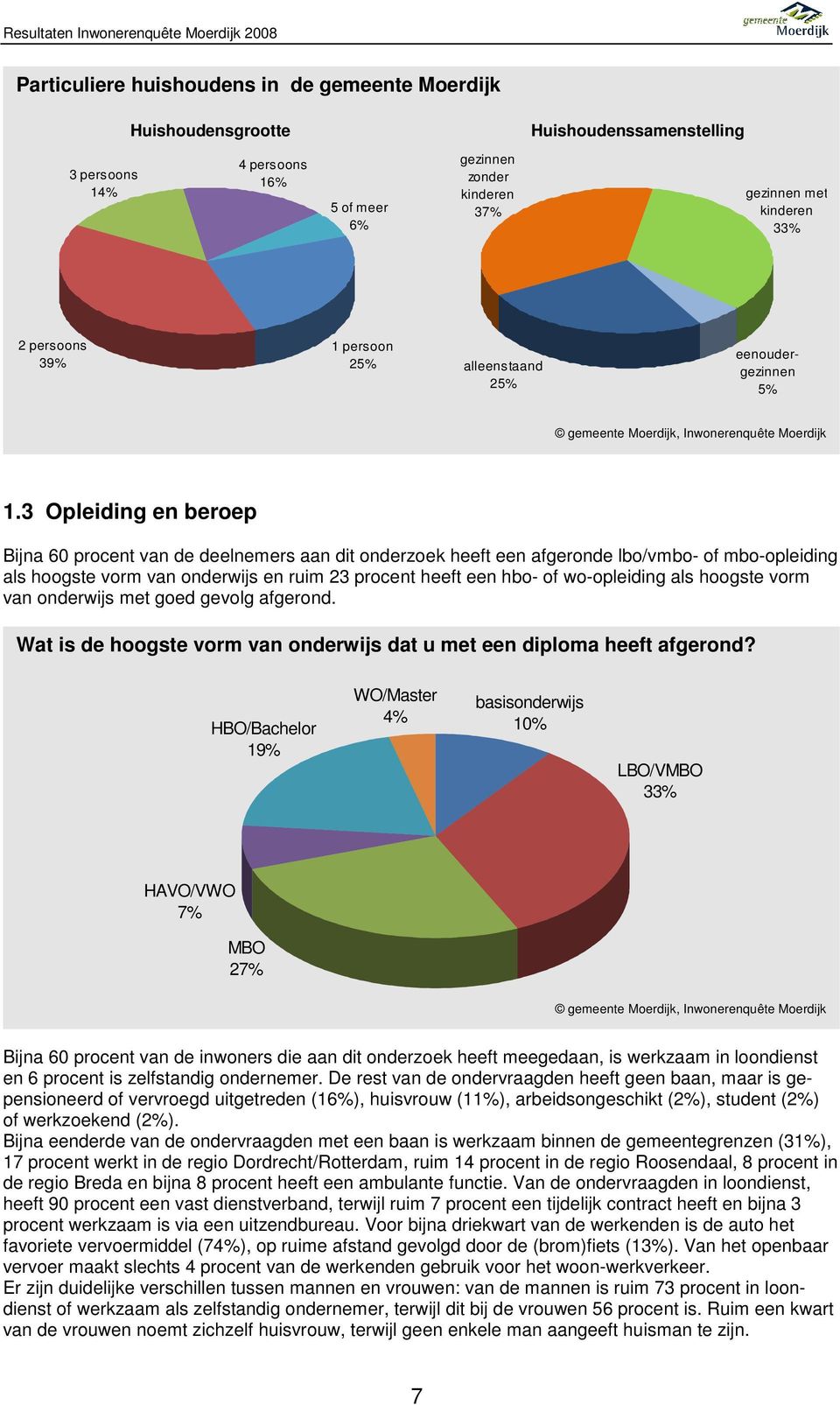 3 Opleiding en beroep Bijna 60 procent van de deelnemers aan dit onderzoek heeft een afgeronde lbo/vmbo- of mbo-opleiding als hoogste vorm van onderwijs en ruim 23 procent heeft een hbo- of