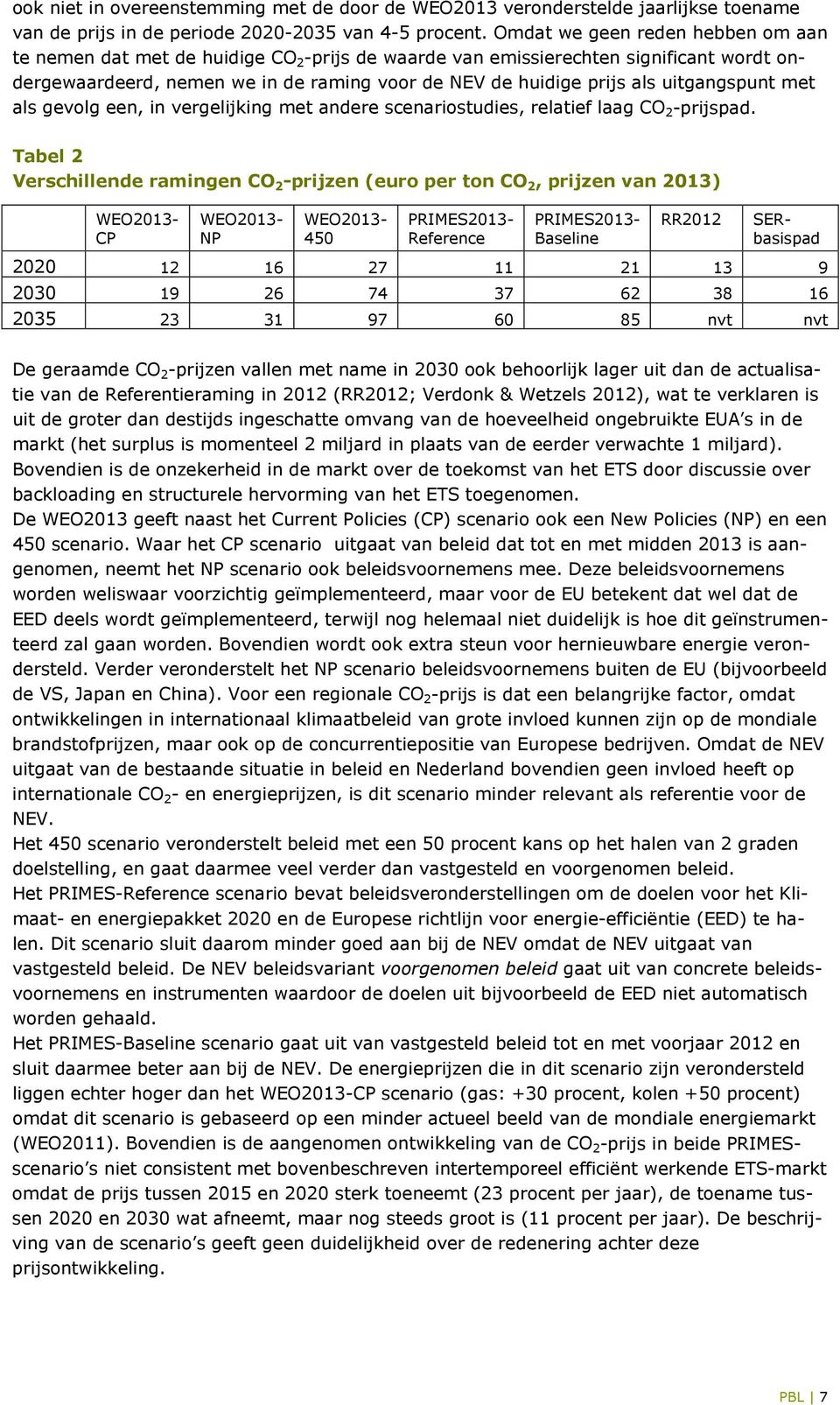 uitgangspunt met als gevolg een, in vergelijking met andere scenariostudies, relatief laag CO 2 -prijspad.