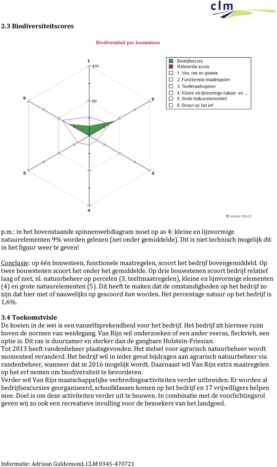 Op twee bouwstenen scoort het onder het gemiddelde. Op drie bouwstenen scoort bedrijf relatief laag of niet, nl.