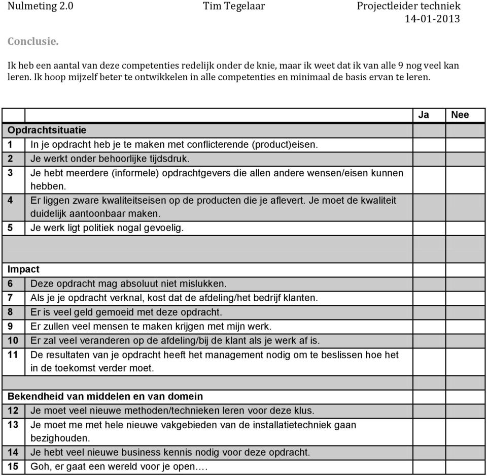 2 Je werkt onder behoorlijke tijdsdruk. 3 Je hebt meerdere (informele) opdrachtgevers die allen andere wensen/eisen kunnen hebben. 4 Er liggen zware kwaliteitseisen op de producten die je aflevert.