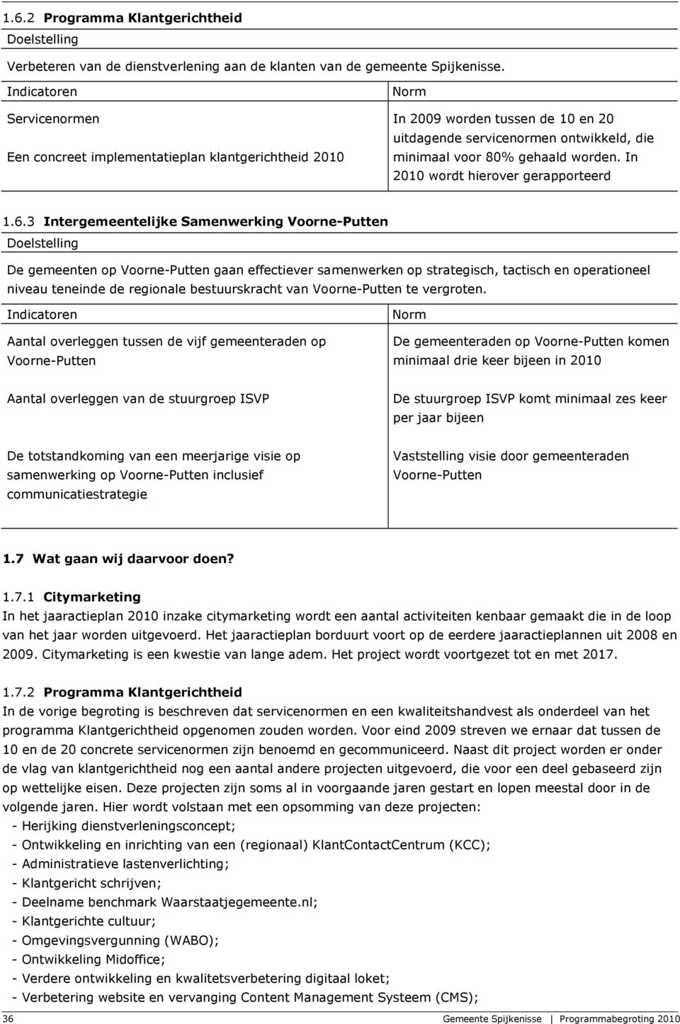 In 2010 wordt hierover gerapporteerd 1.6.