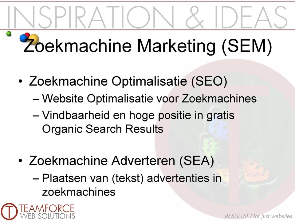 hoge positie in gratis Organic Search Results Zoekmachine