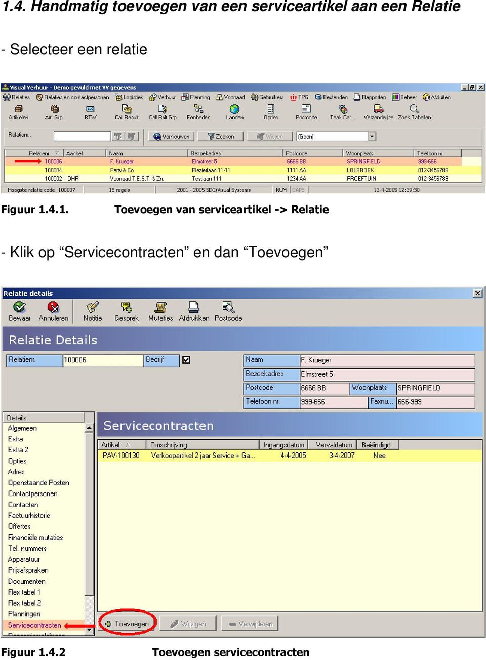 Selecteer een relatie /0- - Klik