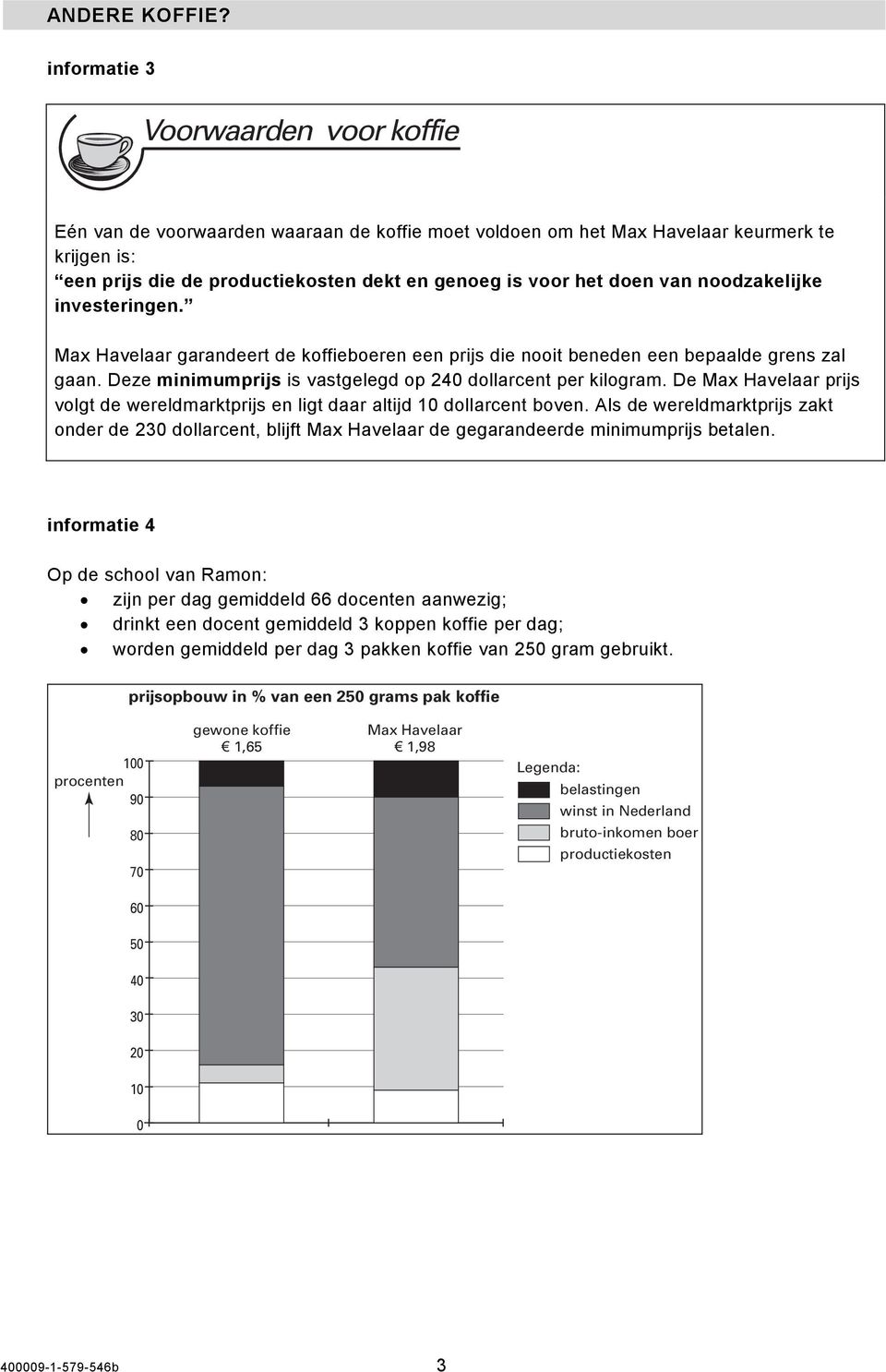 van noodzakelijke investeringen. Max Havelaar garandeert de koffieboeren een prijs die nooit beneden een bepaalde grens zal gaan. Deze minimumprijs is vastgelegd op 240 dollarcent per kilogram.