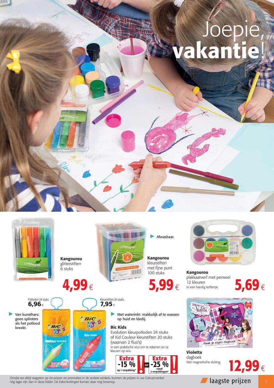 Bic Kids Evolution kleurpotloden 24 stuks of Kid Couleur kleurstiften 20 stuks (waarvan 2 fluo s) In een praktische etui om te tekenen en te kleuren op reis.