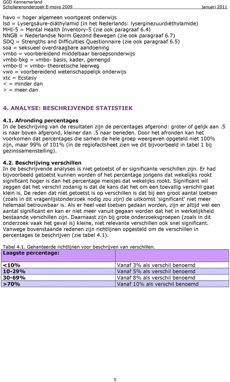 5) soa = seksueel overdraagbare aandoening vmbo = voorbereidend middelbaar beroepsonderwijs vmbo-bkg = vmbo- basis, kader, gemengd vmbo-tl = vmbo- theoretische leerweg vwo = voorbereidend