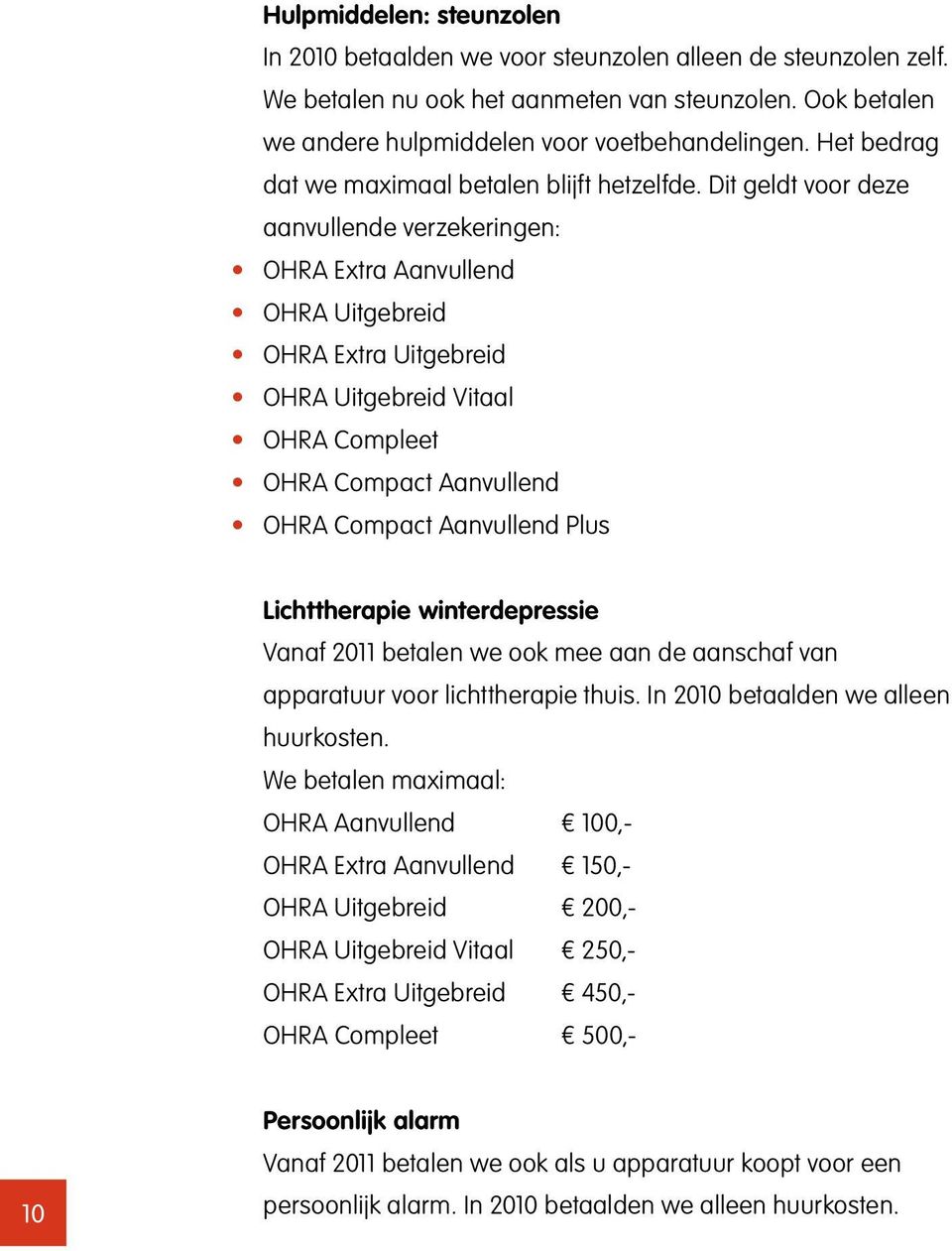 Dit geldt voor deze aanvullende verzekeringen: OHRA Extra Aanvullend OHRA Uitgebreid OHRA Extra Uitgebreid OHRA Uitgebreid Vitaal OHRA Compleet OHRA Compact Aanvullend OHRA Compact Aanvullend Plus