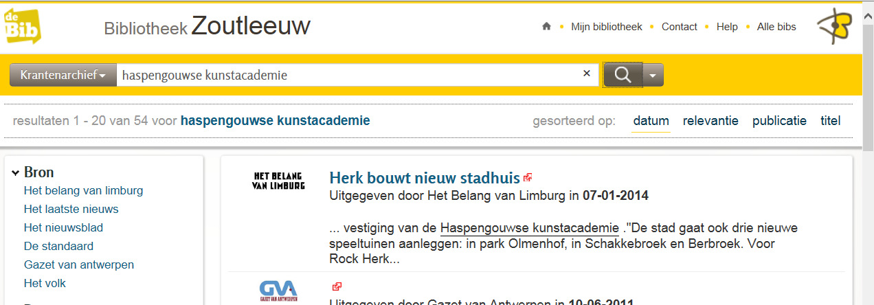 > Zoekresultaten ten verfijnen Een zoekresultaat uit het Gopress Krantenarchief kan je ook verder verfijnen in de