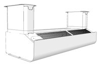 Luchtgordijnen - Commercieel Accessoires PA3500/4200 - Verticale montage Accessoires PA3500/4200 - Eenheid met waterverwarming FHDN20 Vloerranden, meegeleverd bij de verticale set AXP300 PA34EF