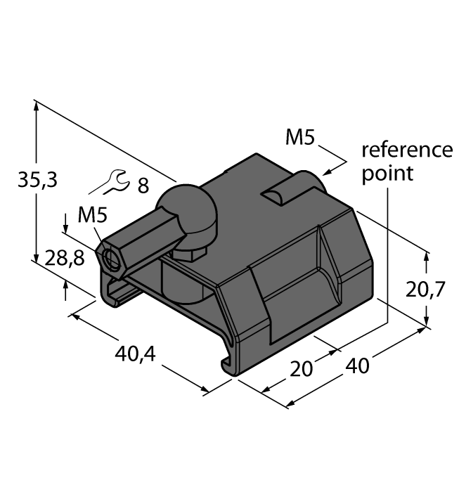 Toebehoren Type Ident no. Afmetingen DMR15-6-3 6900216 bedempingsmagneet, Ø 15 mm (Ø 3 mm), h: 6 mm; bereikbare schakelafstand 36 mm bij sensoren BIM-(E)M12 resp.
