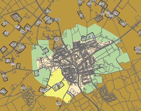 Plangebied Figuur 1: Uitsnede Geurnormenkaart geurverordening gemeente Boxmeer 1.