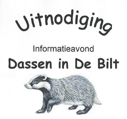 IVN De Bilt IVN De Bilt Informatieavond Dassen in De Bilt Charme-offensief voor de das Reactie op