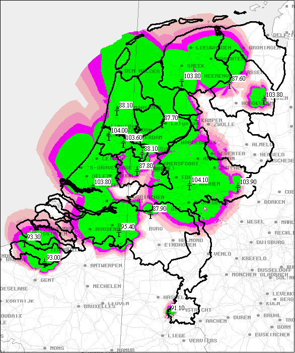 INDICATIEF GEOGRAFISCH VERZORGINGSGEBIED KAVEL A7 Indicatief demografisch bereik: 66% Deze weergave bevat enkel een indicatie van het mogelijk te realiseren verzorgingsgebied, dan wel het mogelijk te