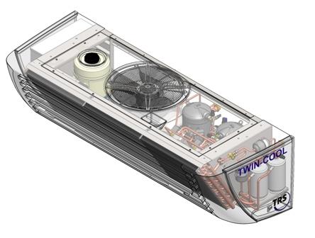 TWIN-COOL. De TWIN-COOL is een elektrisch aangedreven koelmachine en heeft geen eigen dieselmotor nodig voor de aandrijving.