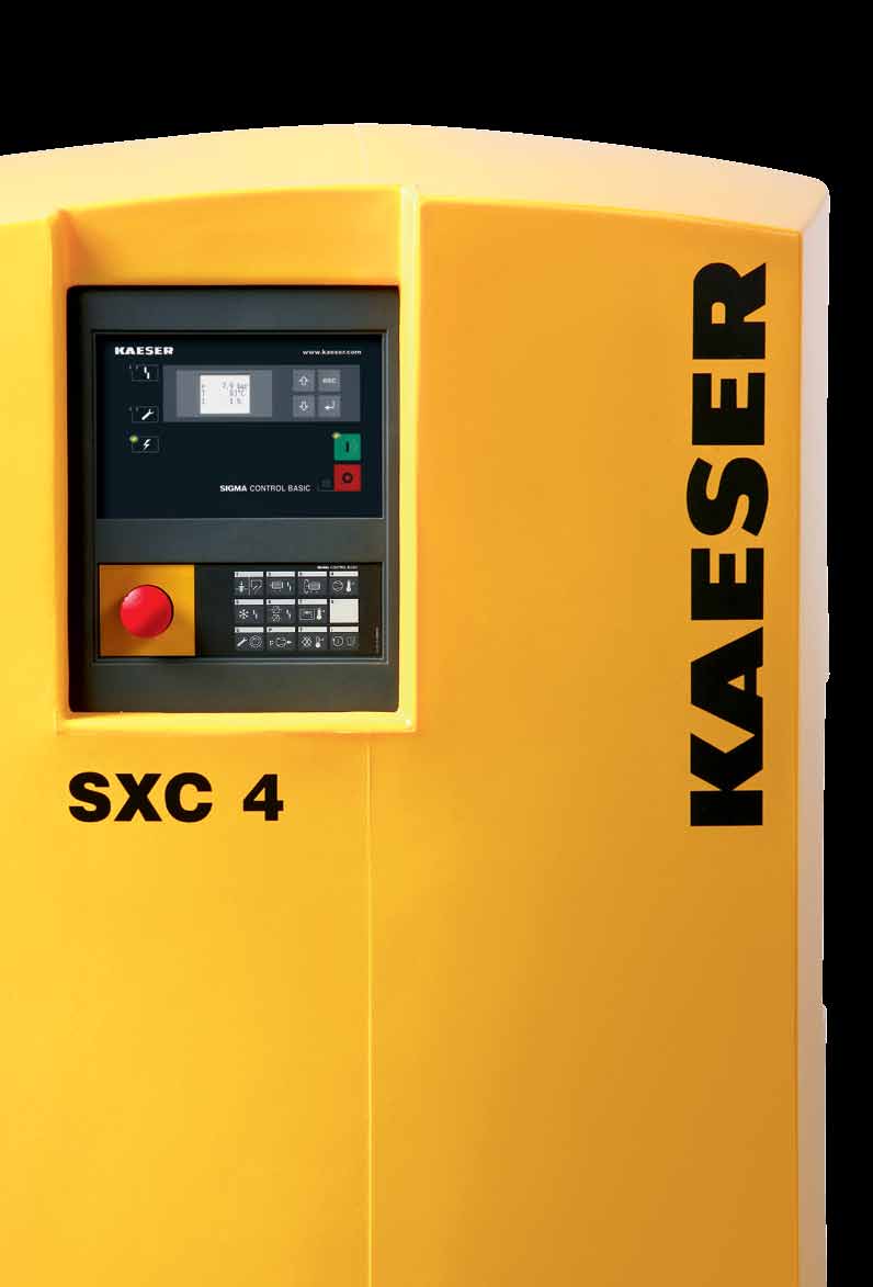 Serie SXC KAESER-kwaliteit tot in het kleinste detail Rotoren met Sigma Profiel Het door KAESER KOMPRESSOREN ontwikkelde SIGMA PROFIEL van de rotoren heeft in vergelijking met normale profielen bij