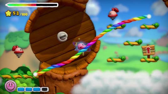 4 Over deze game Kirby and the Rainbow Paintbrush is een actiegame waarin de speler regenboogtouw moet tekenen om Kirby door diverse magische kleiwerelden te leiden.