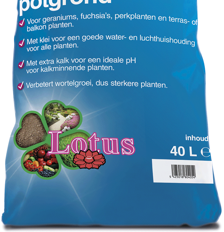 405 LOTUS BLOEMBAK POTGROND Product kenmerk Oppotten en verpotten van - geraniums fuchsia s perkplanten balkon- en terras planten.